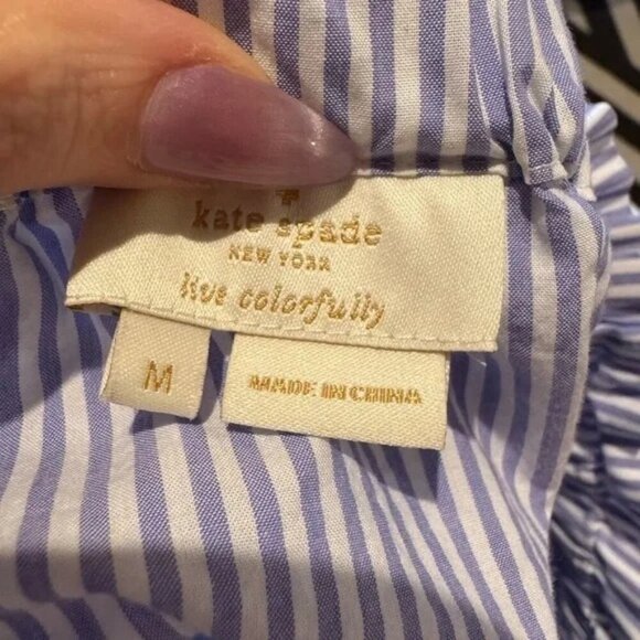 Kate Spade Broome Street Stripe Off the Shoulder Blouse - Picture 7 of 8